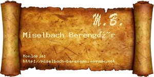 Miselbach Berengár névjegykártya